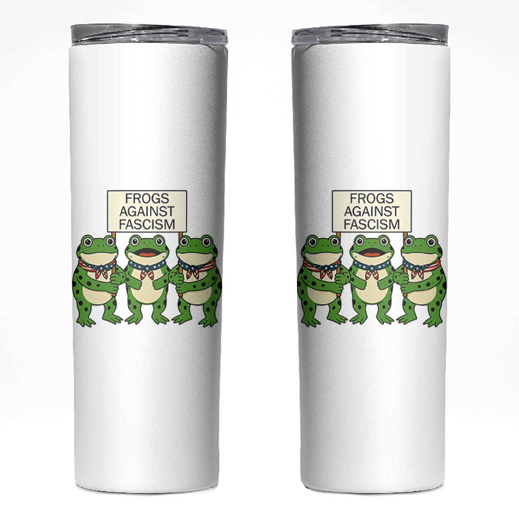 Frogs Against Fascism Skinny Tumbler Funny Portland Meme Humor Gift - Wonder Print Shop