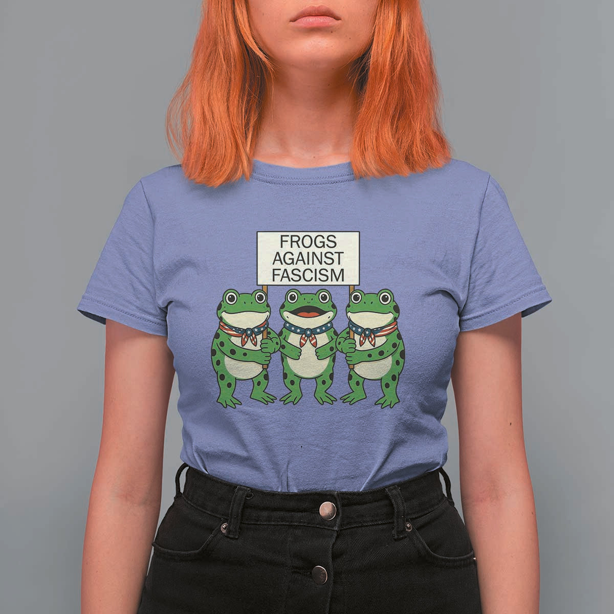 Frogs Against Fascism T Shirt For Women Funny Portland Meme Humor Gift - Wonder Print Shop