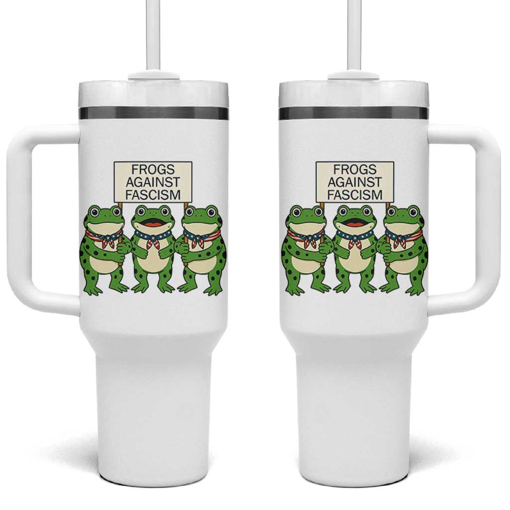 Frogs Against Fascism Tumbler With Handle Funny Portland Meme Humor Gift - Wonder Print Shop