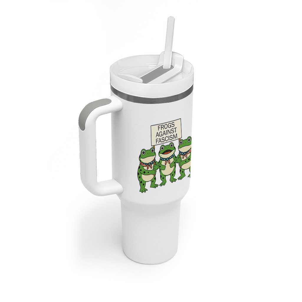 Frogs Against Fascism Tumbler With Handle Funny Portland Meme Humor Gift - Wonder Print Shop