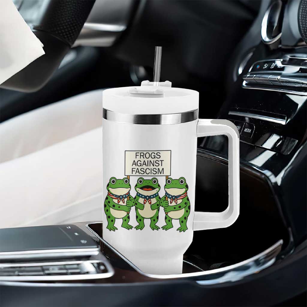 Frogs Against Fascism Tumbler With Handle Funny Portland Meme Humor Gift - Wonder Print Shop