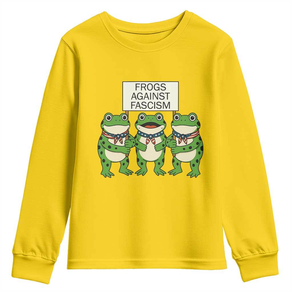 Frogs Against Fascism Youth Sweatshirt Funny Portland Meme Humor Gift - Wonder Print Shop