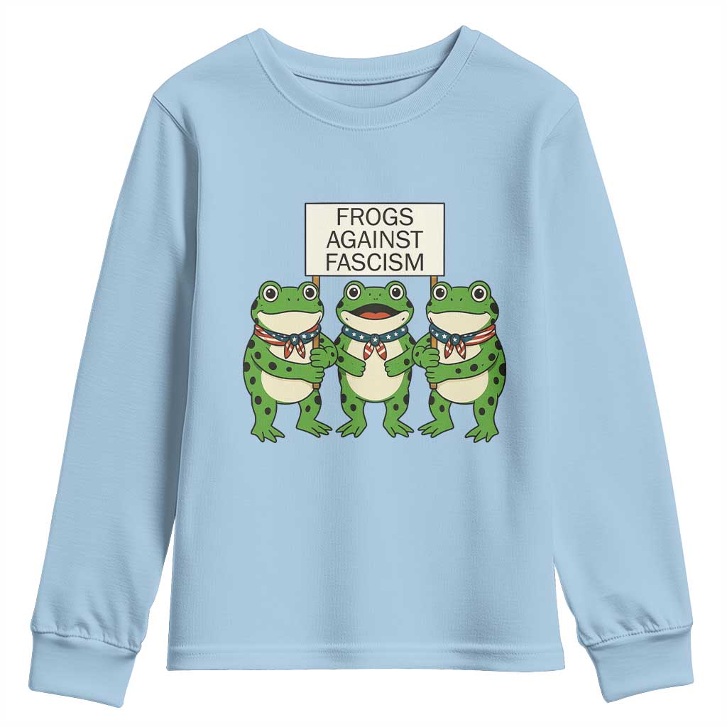 Frogs Against Fascism Youth Sweatshirt Funny Portland Meme Humor Gift - Wonder Print Shop