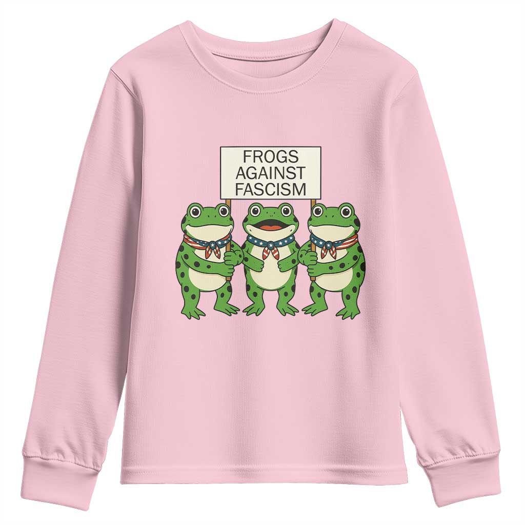 Frogs Against Fascism Youth Sweatshirt Funny Portland Meme Humor Gift - Wonder Print Shop