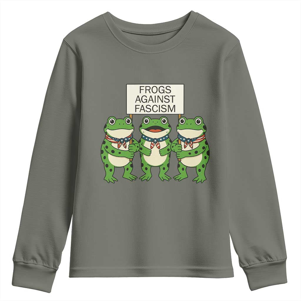 Frogs Against Fascism Youth Sweatshirt Funny Portland Meme Humor Gift - Wonder Print Shop