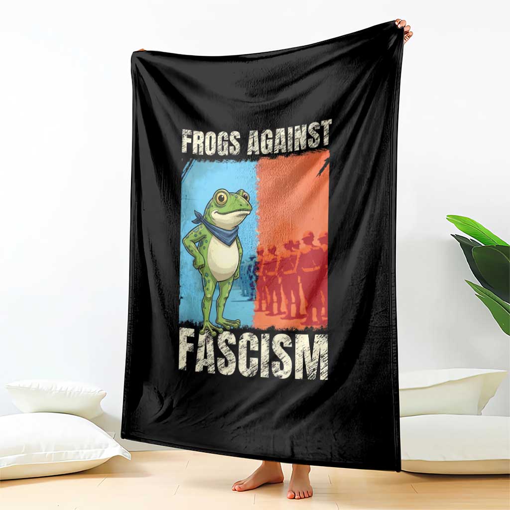 Frogs Against Fascism Throw Blanket Portland Protest Vintage Meme Gift - Wonder Print Shop