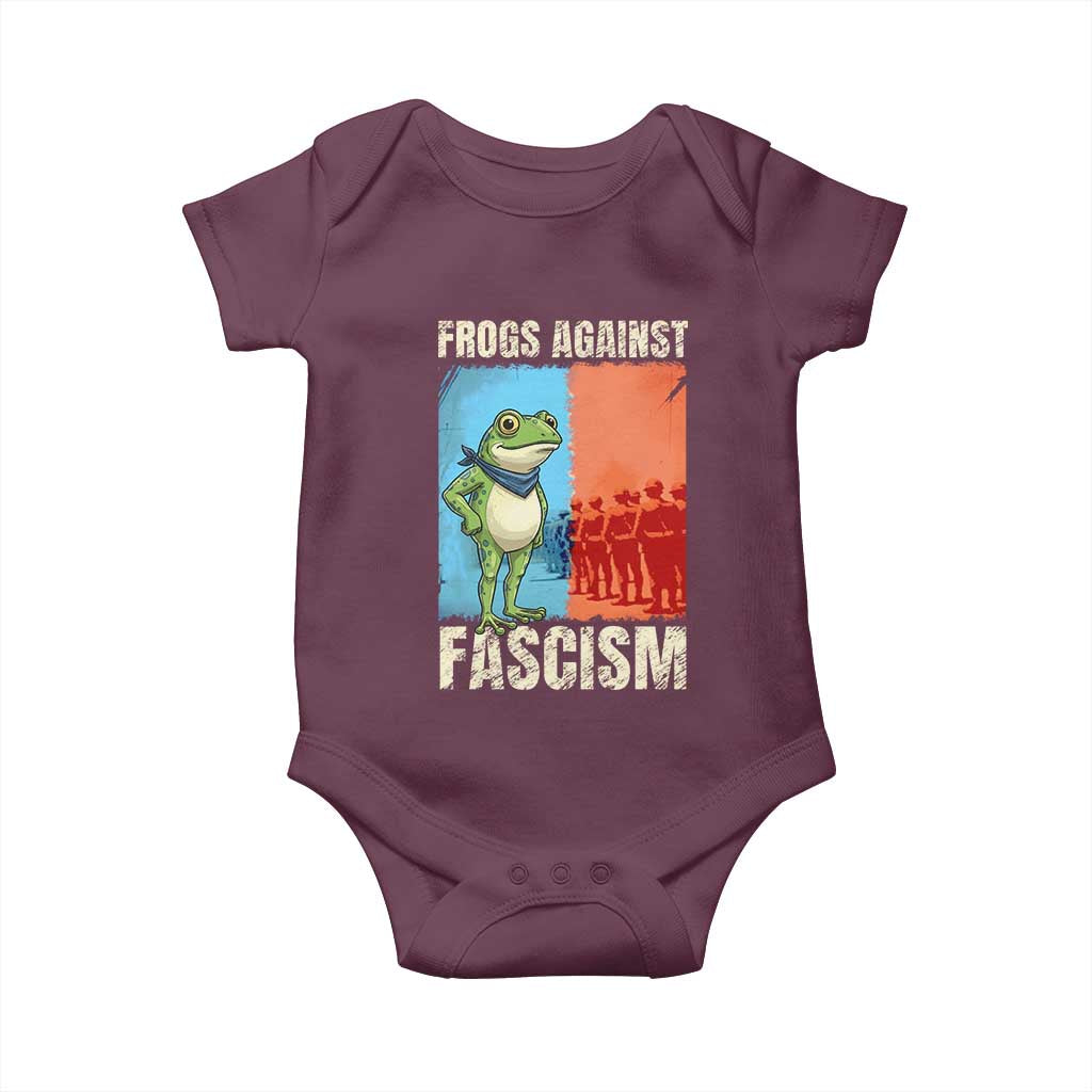 Frogs Against Fascism Baby Onesie Portland Protest Vintage Meme Gift - Wonder Print Shop