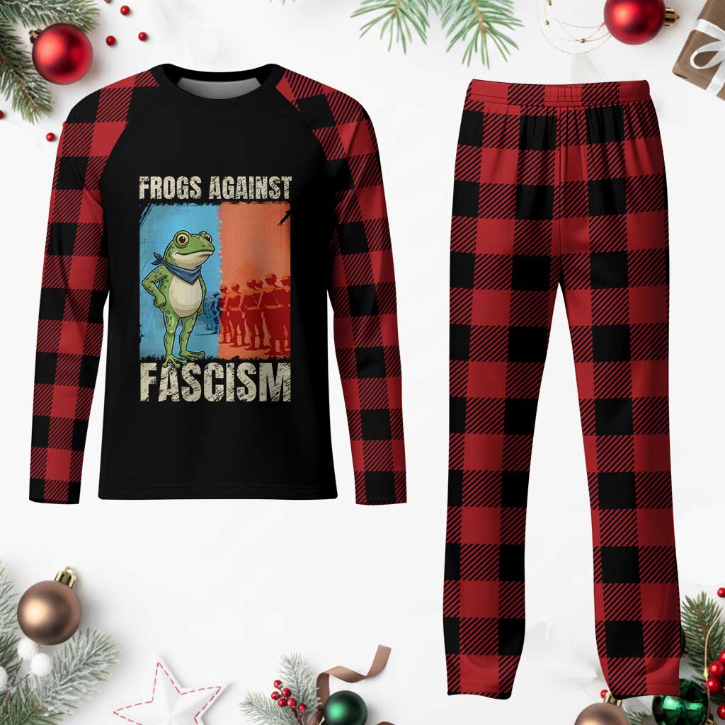 Frogs Against Fascism Plaid Pajama Set Portland Protest Vintage Meme Gift - Wonder Print Shop