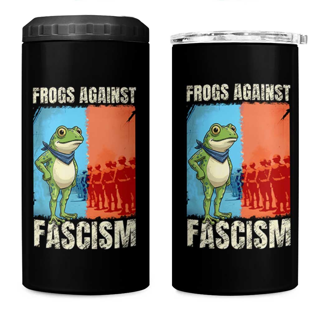 Frogs Against Fascism 4 in 1 Can Cooler Tumbler Portland Protest Vintage Meme Gift - Wonder Print Shop