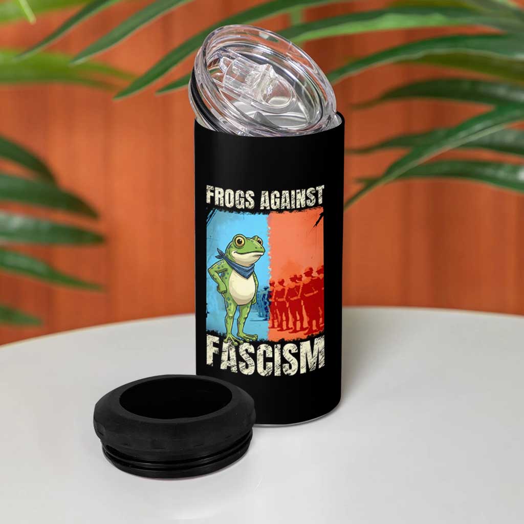 Frogs Against Fascism 4 in 1 Can Cooler Tumbler Portland Protest Vintage Meme Gift - Wonder Print Shop