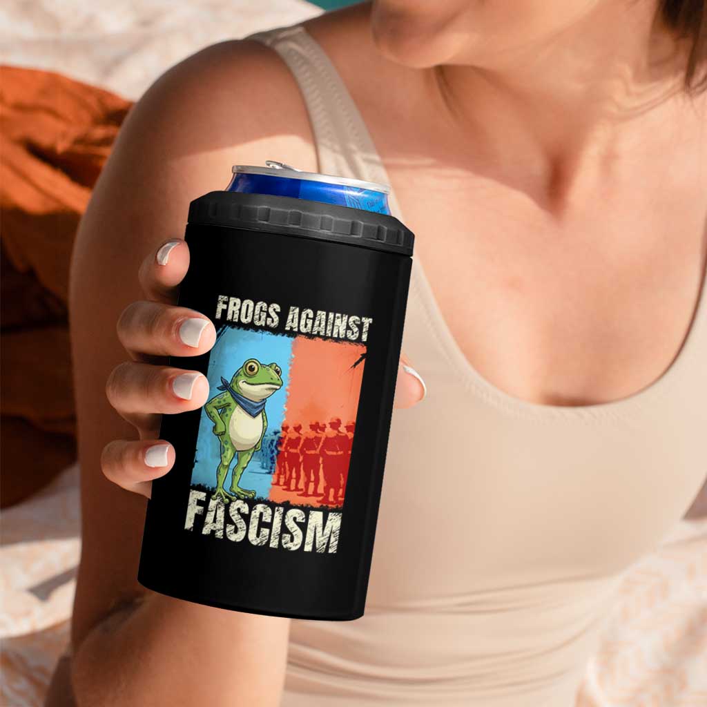 Frogs Against Fascism 4 in 1 Can Cooler Tumbler Portland Protest Vintage Meme Gift - Wonder Print Shop