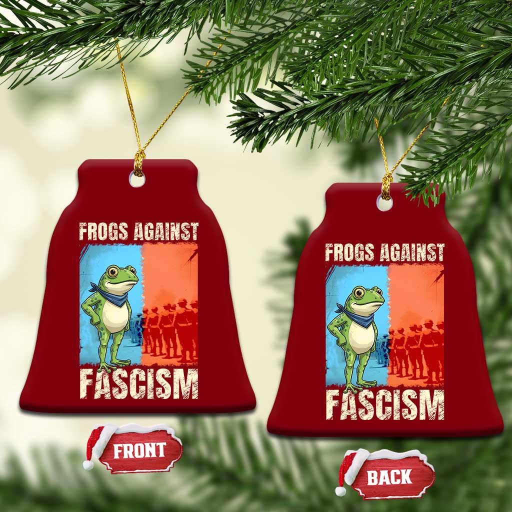 Frogs Against Fascism Ceramic Ornament Portland Protest Vintage Meme Gift - Wonder Print Shop