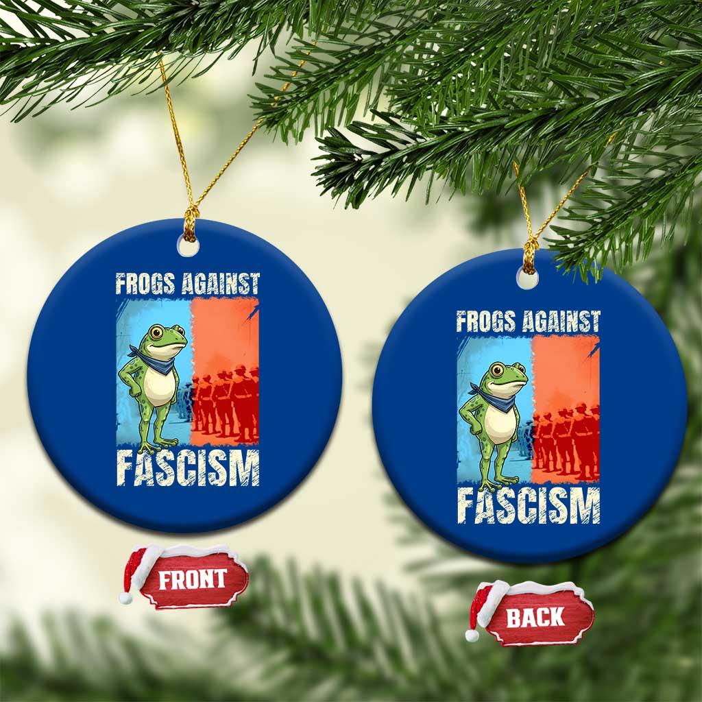 Frogs Against Fascism Ceramic Ornament Portland Protest Vintage Meme Gift - Wonder Print Shop