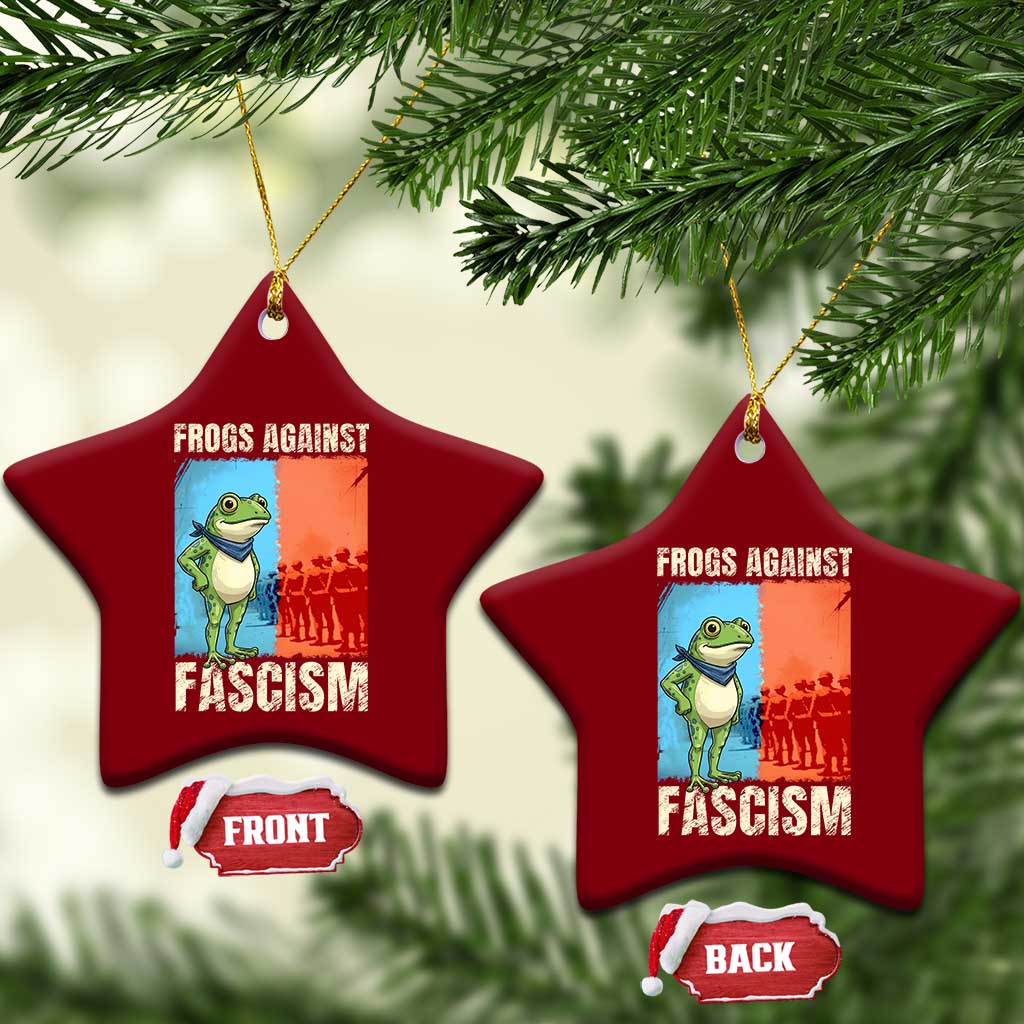Frogs Against Fascism Ceramic Ornament Portland Protest Vintage Meme Gift - Wonder Print Shop