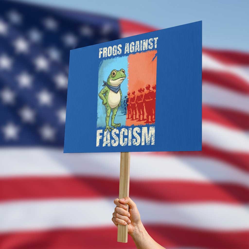 Frogs Against Fascism Protest Sign Portland Protest Vintage Meme Gift - Wonder Print Shop