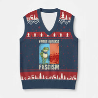Frogs Against Fascism V-Neck Knit Sweater Vest Portland Protest Vintage Meme Gift - Wonder Print Shop