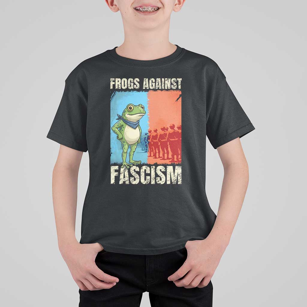 Frogs Against Fascism T Shirt For Kid Portland Protest Vintage Meme Gift - Wonder Print Shop