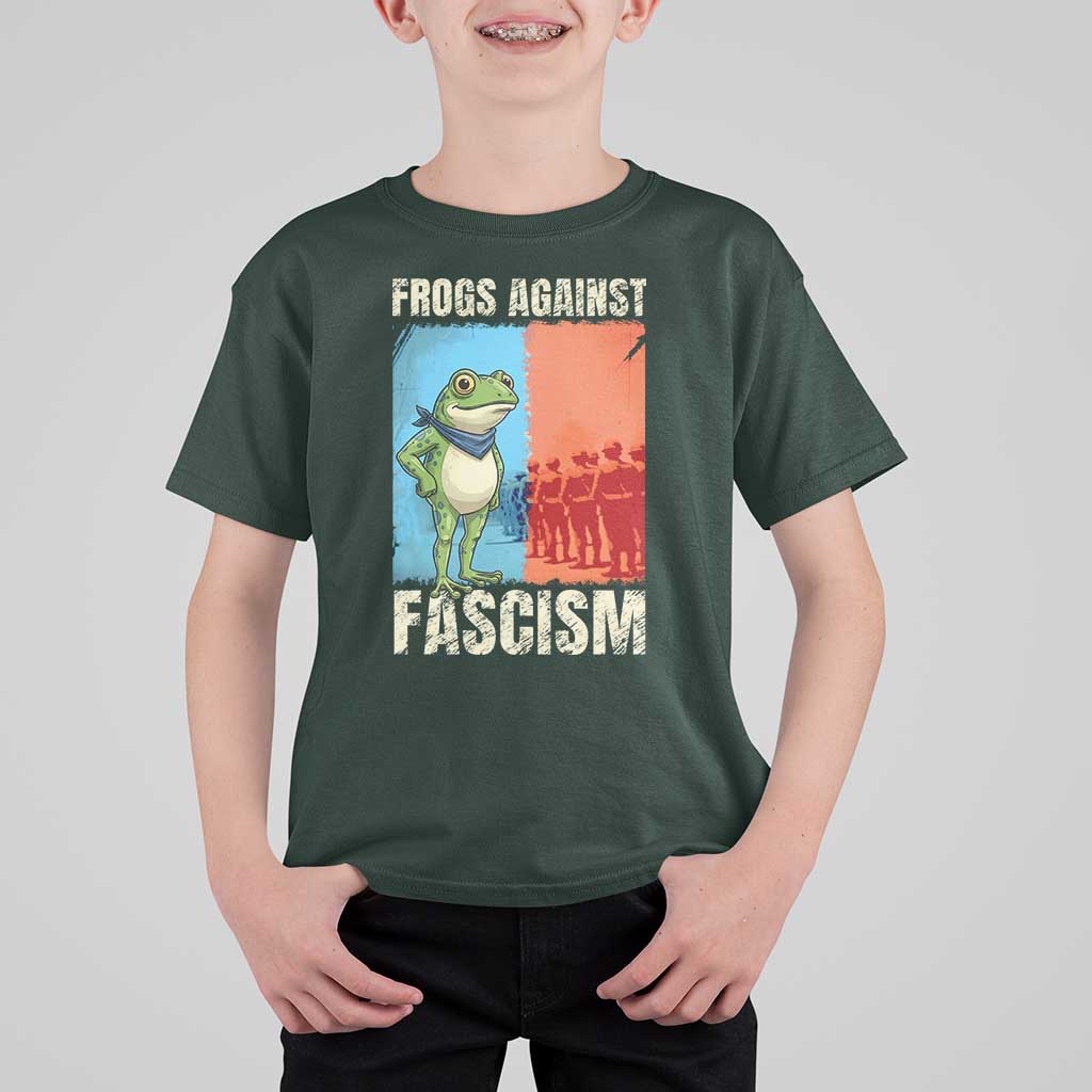 Frogs Against Fascism T Shirt For Kid Portland Protest Vintage Meme Gift - Wonder Print Shop