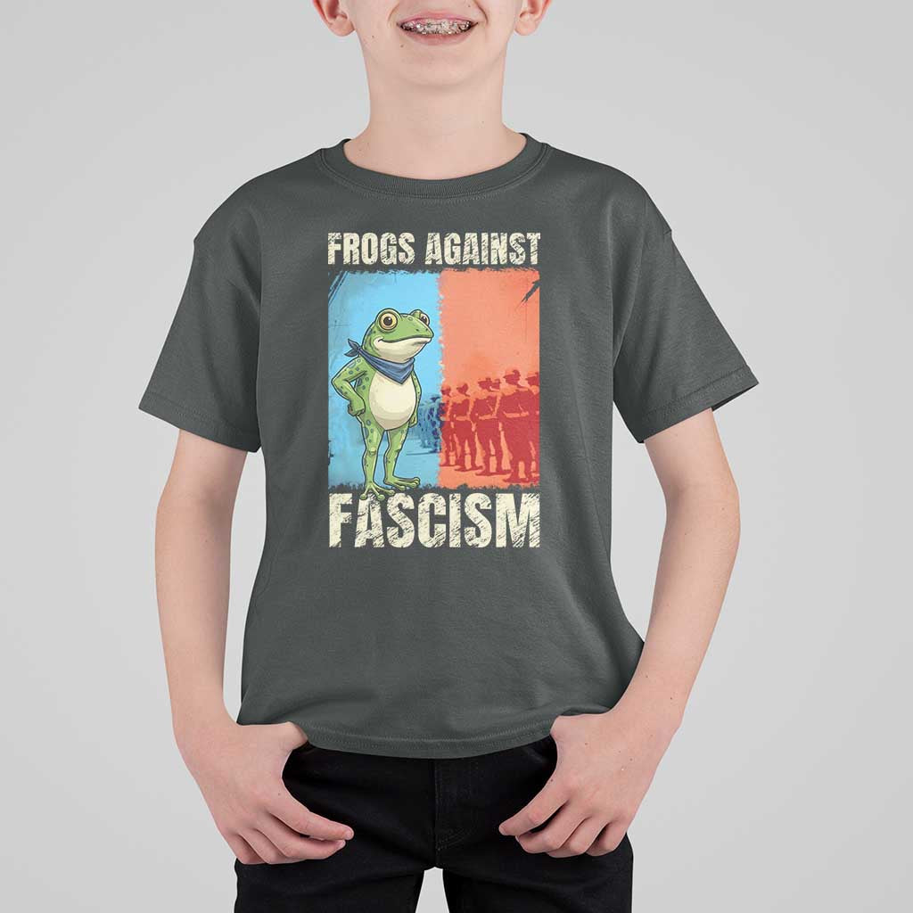 Frogs Against Fascism T Shirt For Kid Portland Protest Vintage Meme Gift - Wonder Print Shop