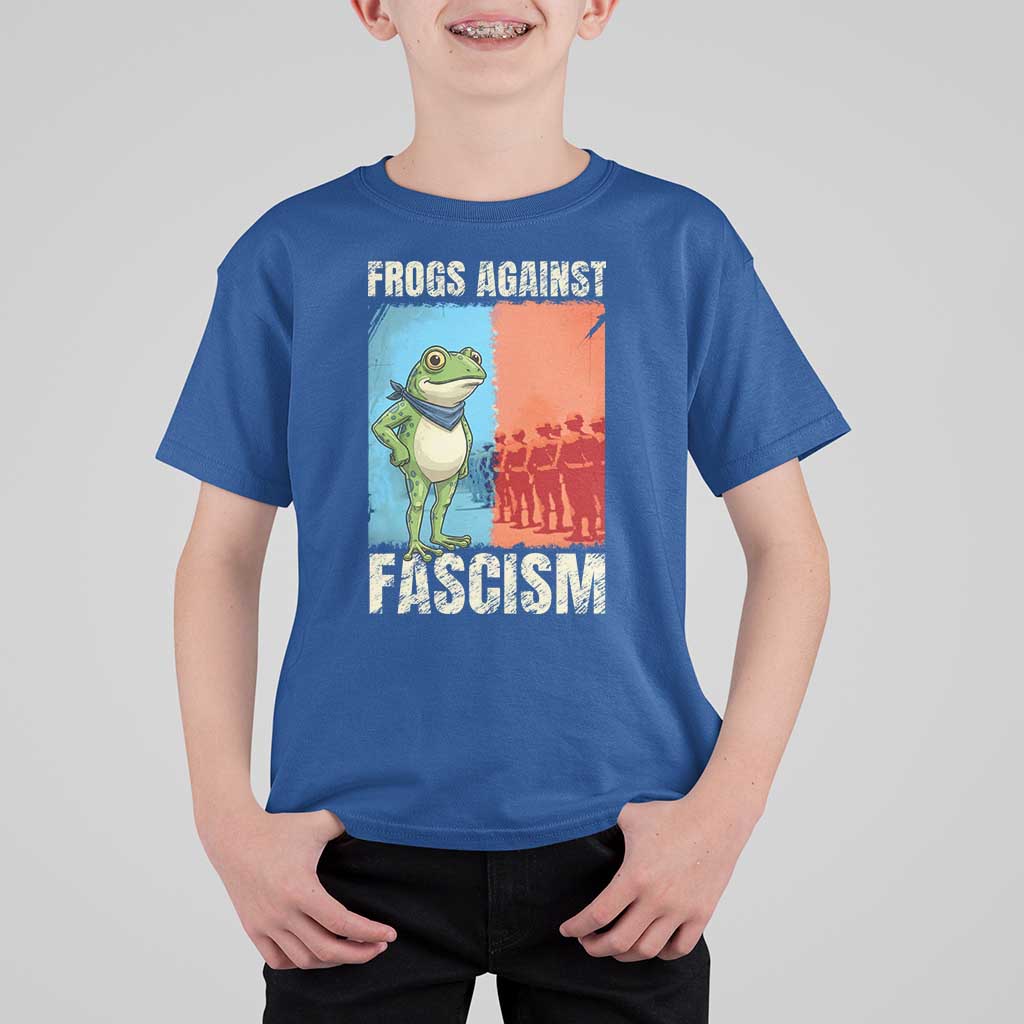 Frogs Against Fascism T Shirt For Kid Portland Protest Vintage Meme Gift - Wonder Print Shop