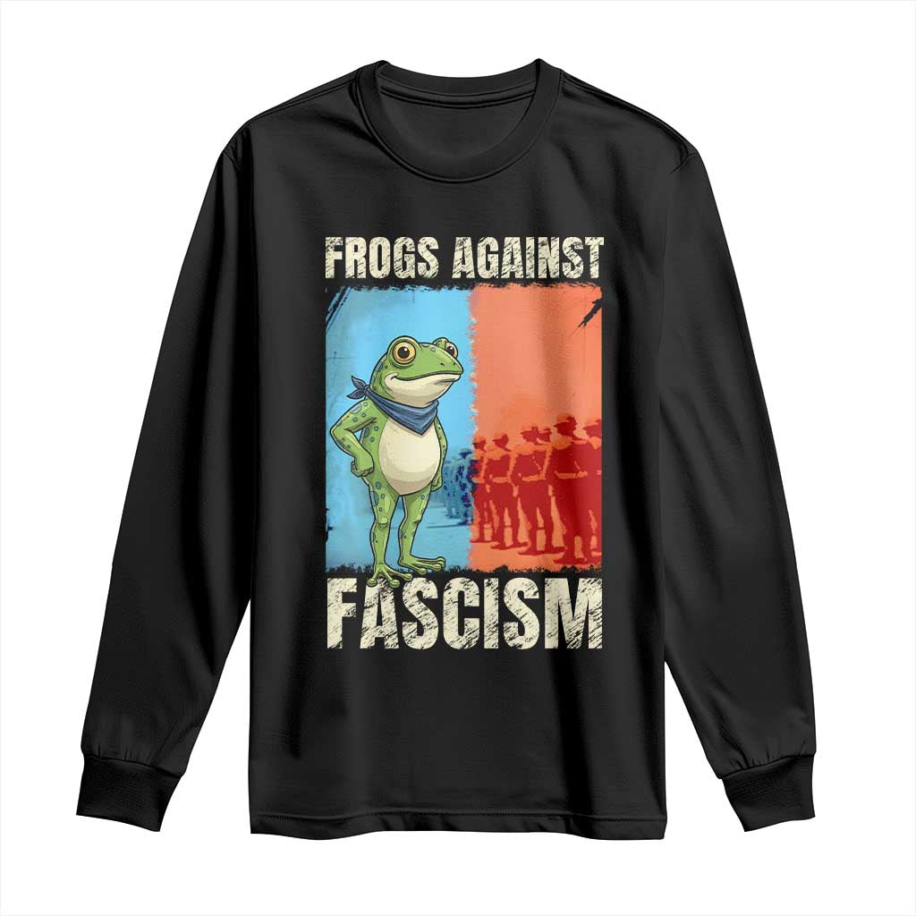 Frogs Against Fascism Long Sleeve Shirt Portland Protest Vintage Meme Gift - Wonder Print Shop