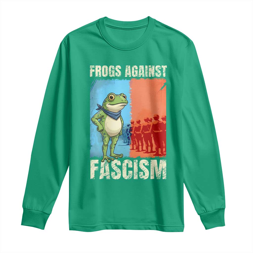 Frogs Against Fascism Long Sleeve Shirt Portland Protest Vintage Meme Gift - Wonder Print Shop