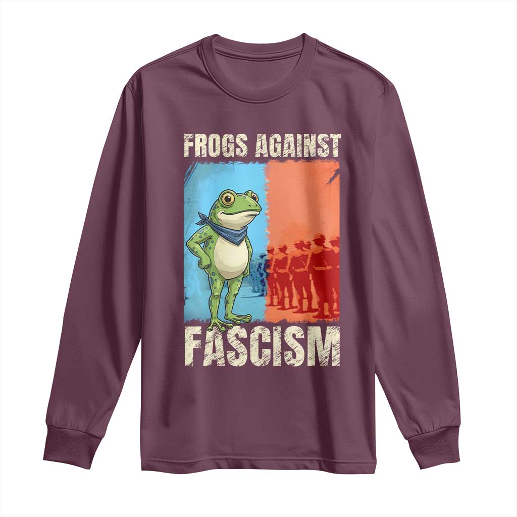 Frogs Against Fascism Long Sleeve Shirt Portland Protest Vintage Meme Gift - Wonder Print Shop