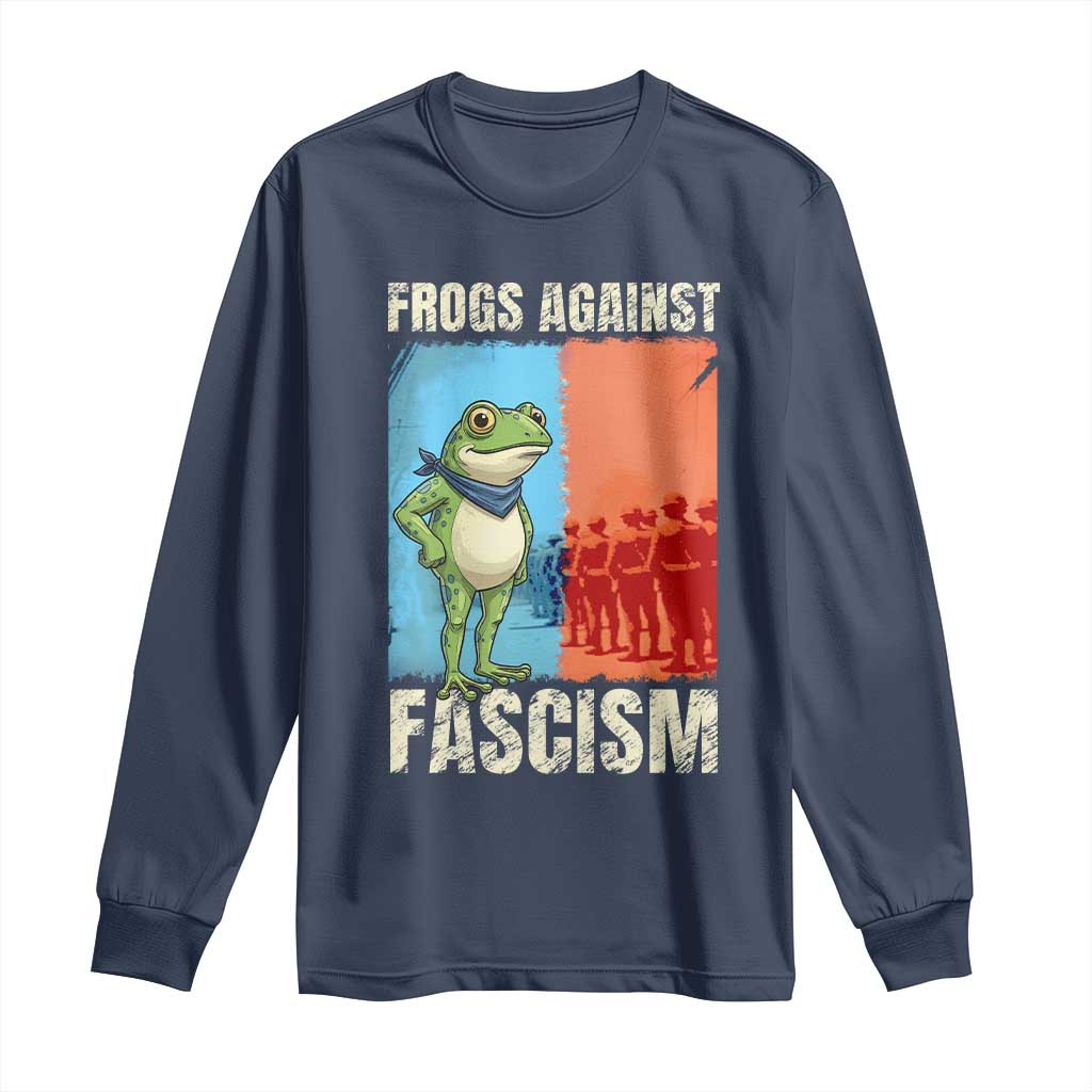 Frogs Against Fascism Long Sleeve Shirt Portland Protest Vintage Meme Gift - Wonder Print Shop