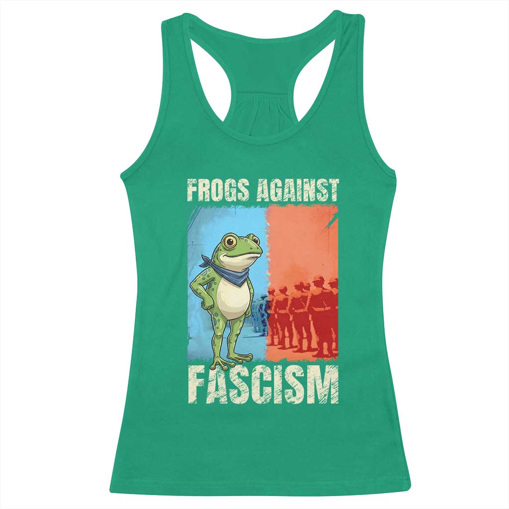 Frogs Against Fascism Racerback Tank Top Portland Protest Vintage Meme Gift - Wonder Print Shop