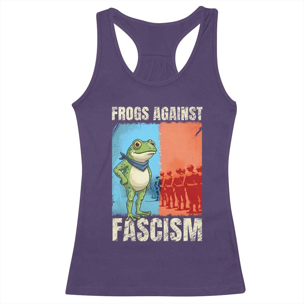 Frogs Against Fascism Racerback Tank Top Portland Protest Vintage Meme Gift - Wonder Print Shop