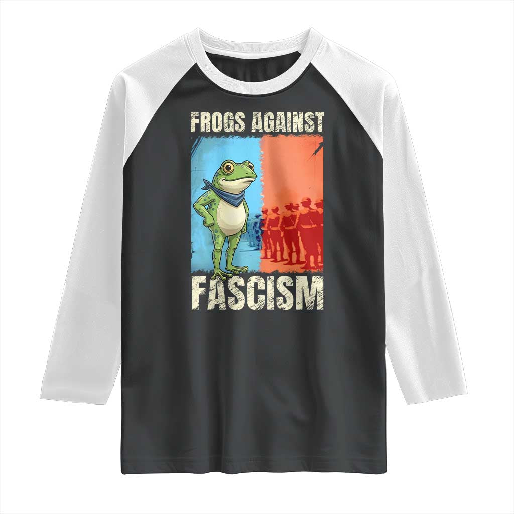 Frogs Against Fascism Raglan Shirt Portland Protest Vintage Meme Gift - Wonder Print Shop