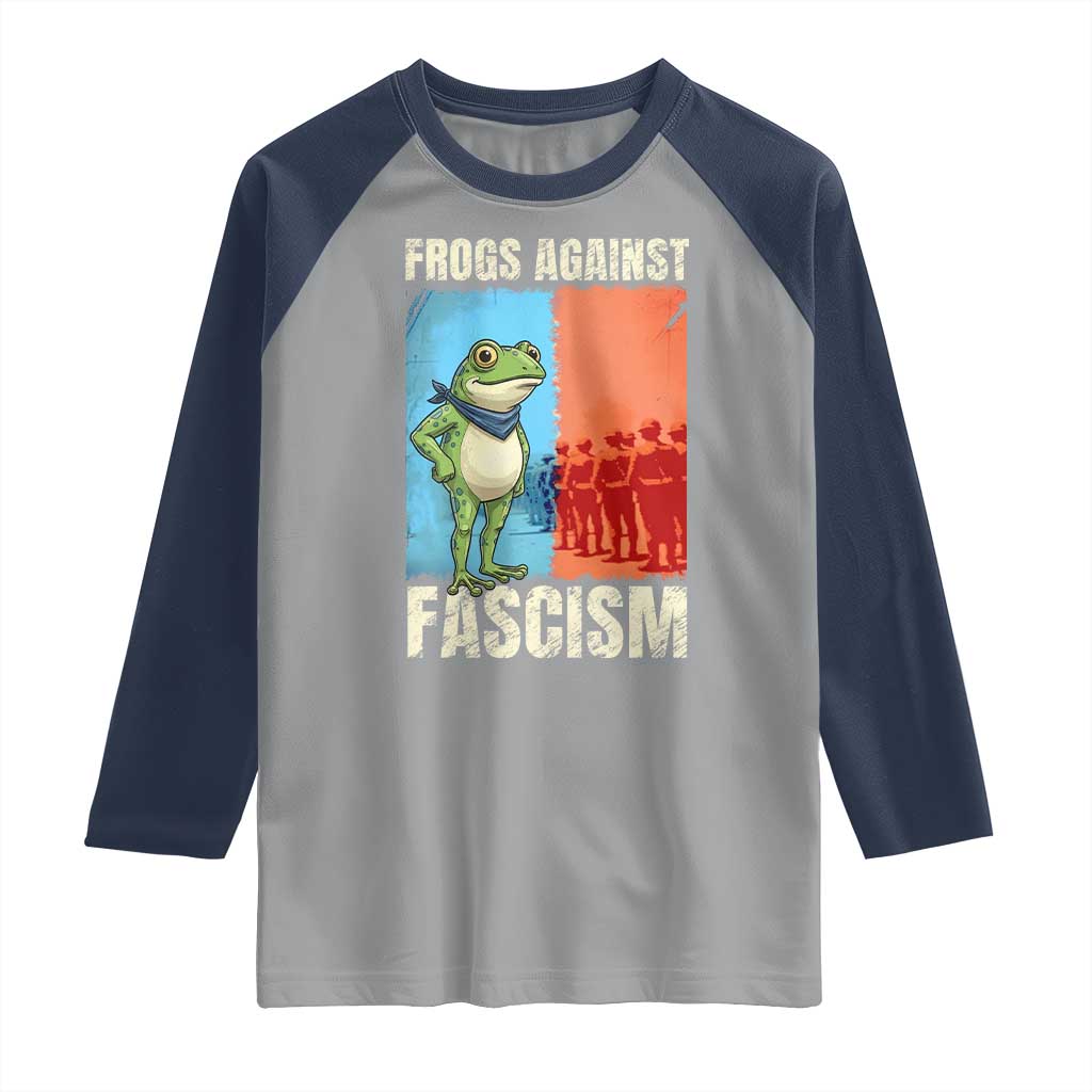 Frogs Against Fascism Raglan Shirt Portland Protest Vintage Meme Gift - Wonder Print Shop