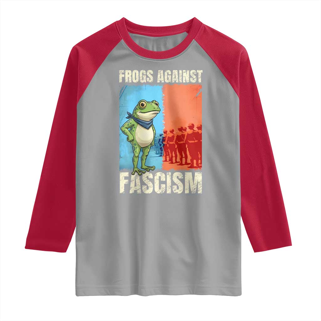 Frogs Against Fascism Raglan Shirt Portland Protest Vintage Meme Gift - Wonder Print Shop