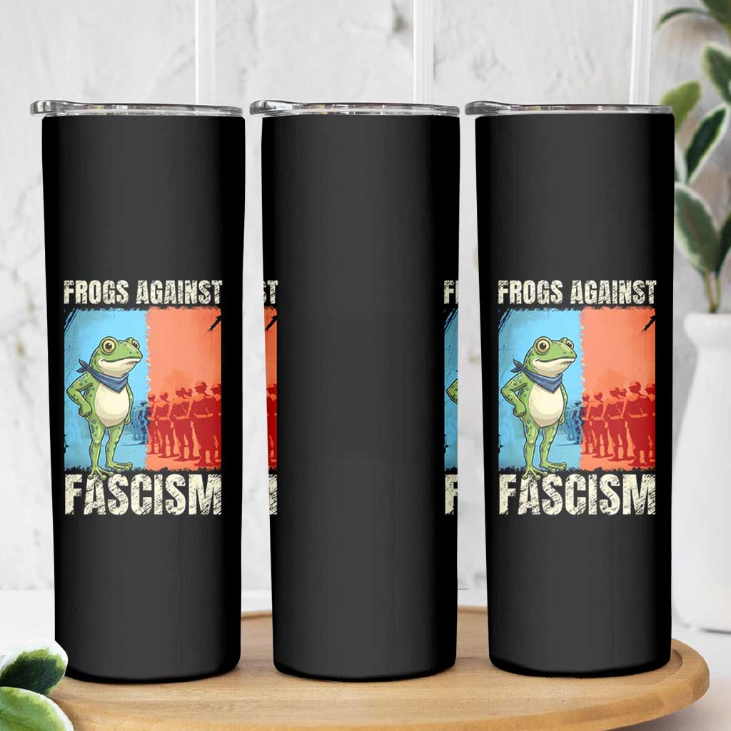 Frogs Against Fascism Skinny Tumbler Portland Protest Vintage Meme Gift - Wonder Print Shop