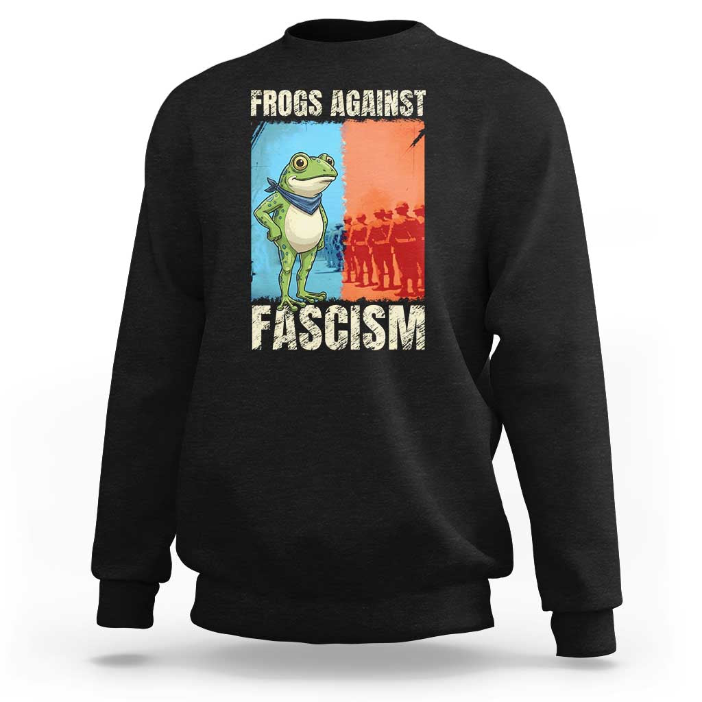 Frogs Against Fascism Sweatshirt Portland Protest Vintage Meme Gift - Wonder Print Shop