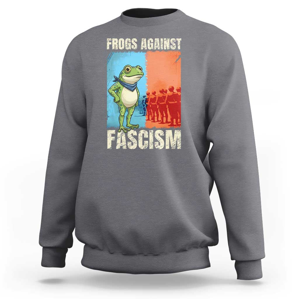 Frogs Against Fascism Sweatshirt Portland Protest Vintage Meme Gift - Wonder Print Shop