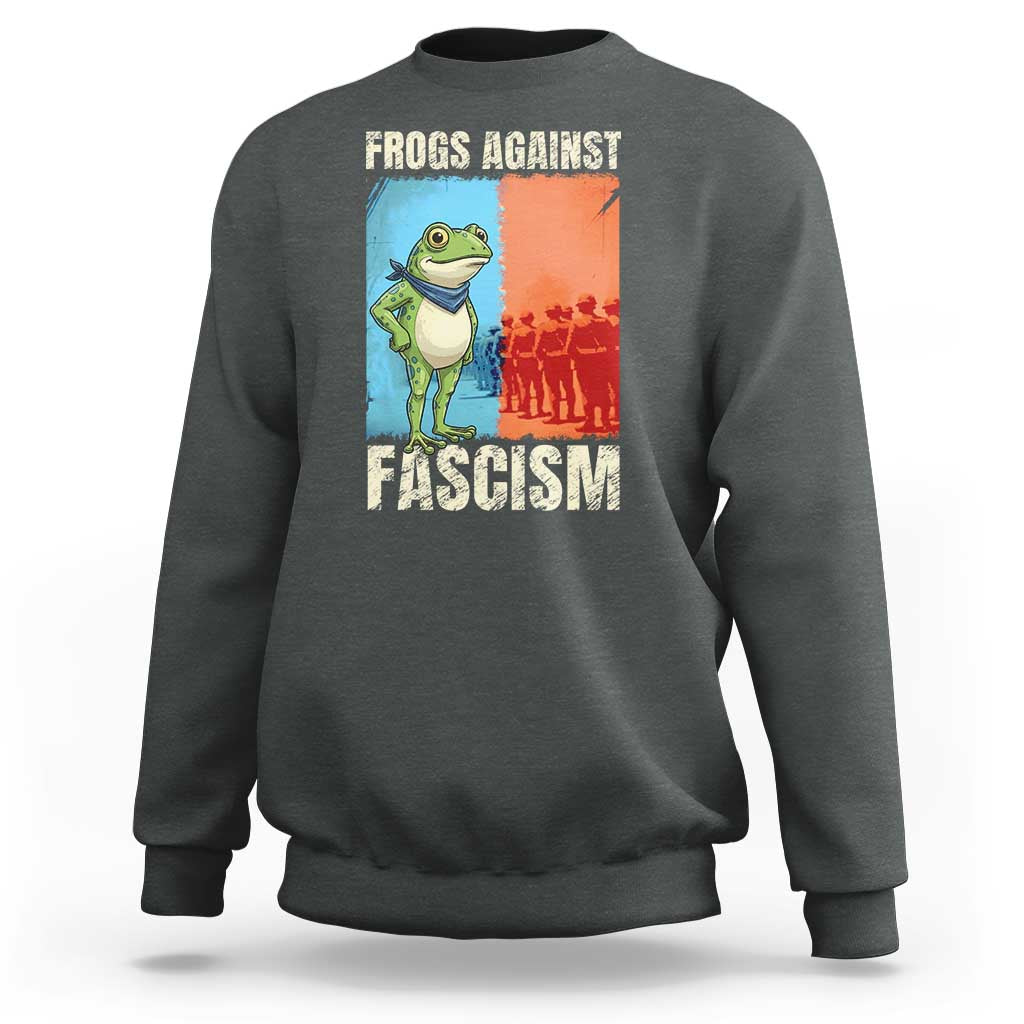 Frogs Against Fascism Sweatshirt Portland Protest Vintage Meme Gift - Wonder Print Shop