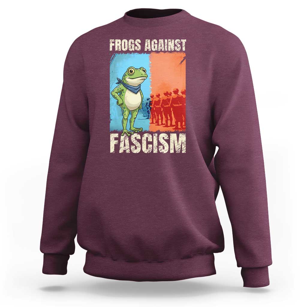 Frogs Against Fascism Sweatshirt Portland Protest Vintage Meme Gift - Wonder Print Shop