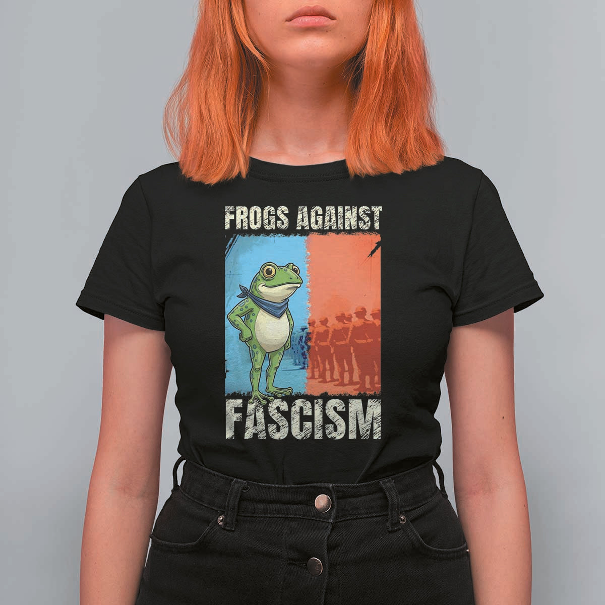 Frogs Against Fascism T Shirt For Women Portland Protest Vintage Meme Gift - Wonder Print Shop