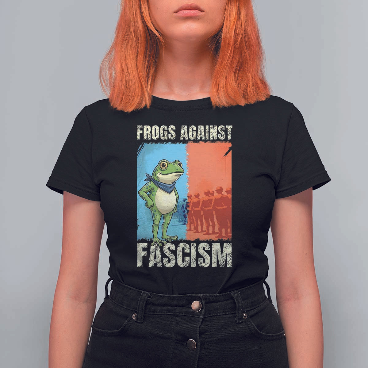 Frogs Against Fascism T Shirt For Women Portland Protest Vintage Meme Gift - Wonder Print Shop