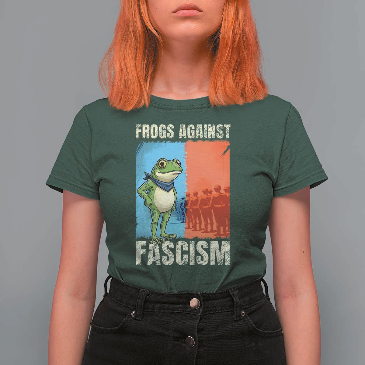 Frogs Against Fascism T Shirt For Women Portland Protest Vintage Meme Gift - Wonder Print Shop