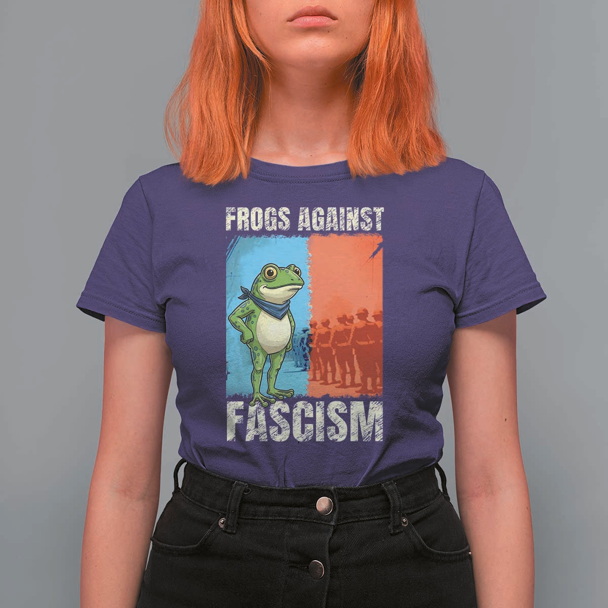 Frogs Against Fascism T Shirt For Women Portland Protest Vintage Meme Gift - Wonder Print Shop