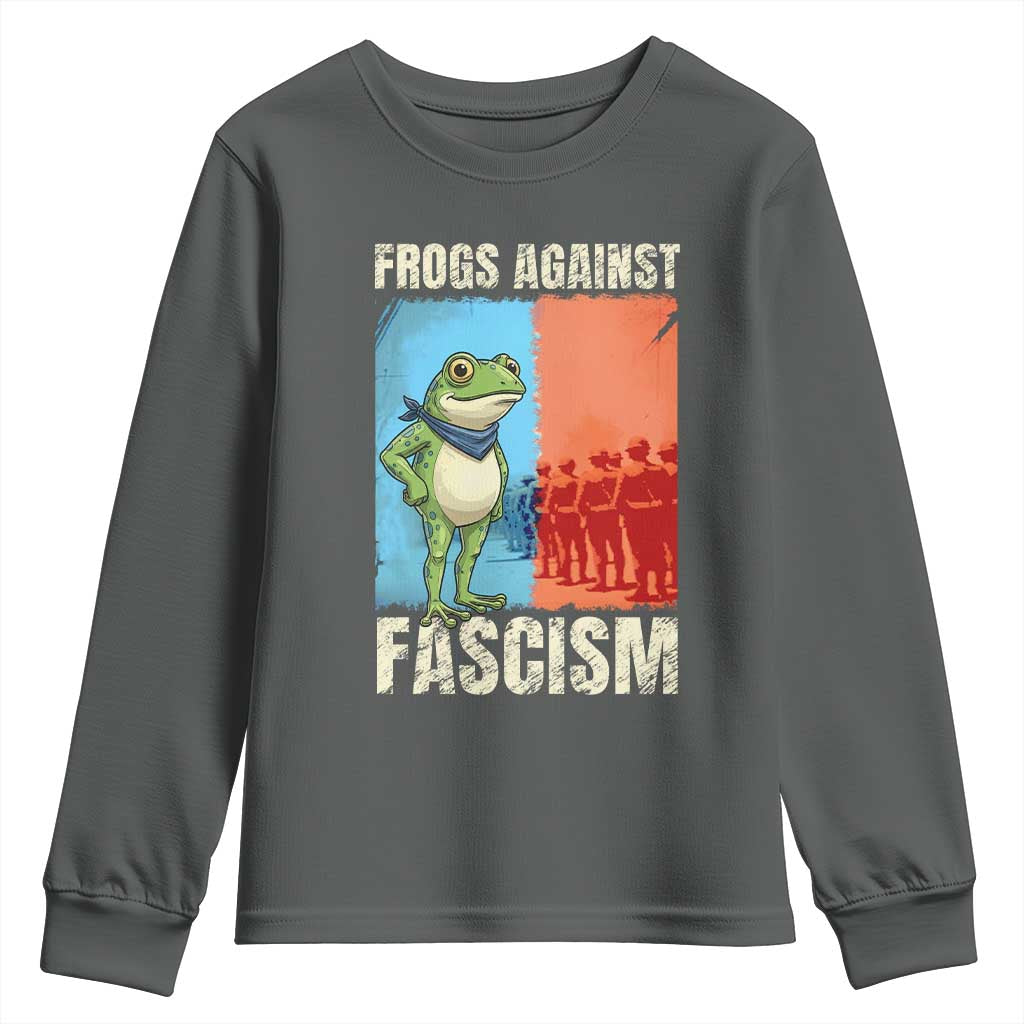 Frogs Against Fascism Youth Sweatshirt Portland Protest Vintage Meme Gift - Wonder Print Shop