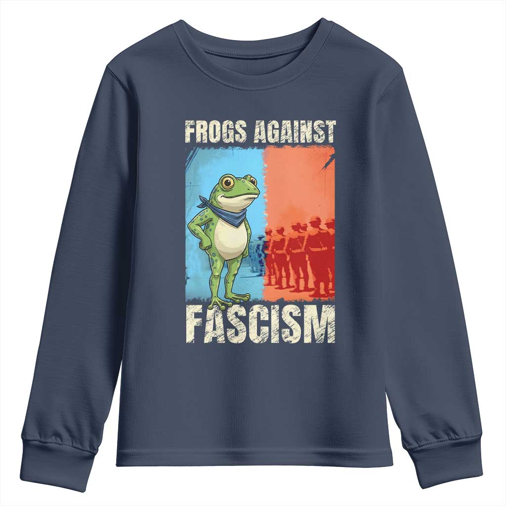 Frogs Against Fascism Youth Sweatshirt Portland Protest Vintage Meme Gift - Wonder Print Shop