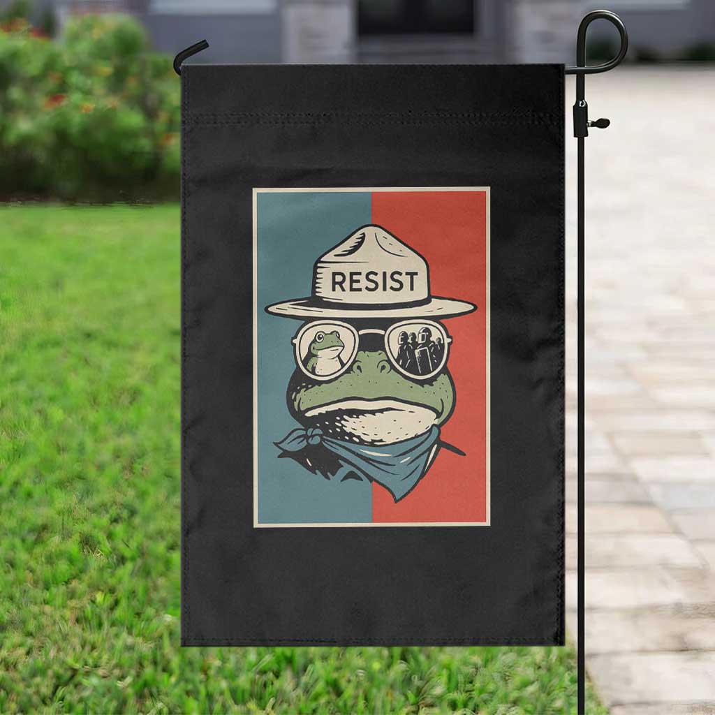 Resist Frog Meme Garden Flag Portland Vintage Aesthetic Gift - Wonder Print Shop