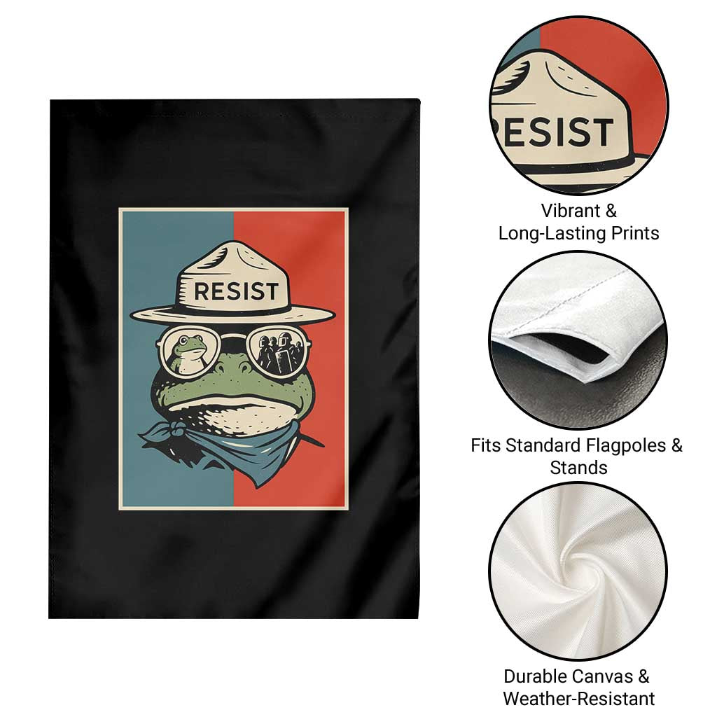 Resist Frog Meme Garden Flag Portland Vintage Aesthetic Gift - Wonder Print Shop