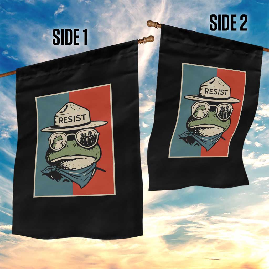 Resist Frog Meme Garden Flag Portland Vintage Aesthetic Gift - Wonder Print Shop