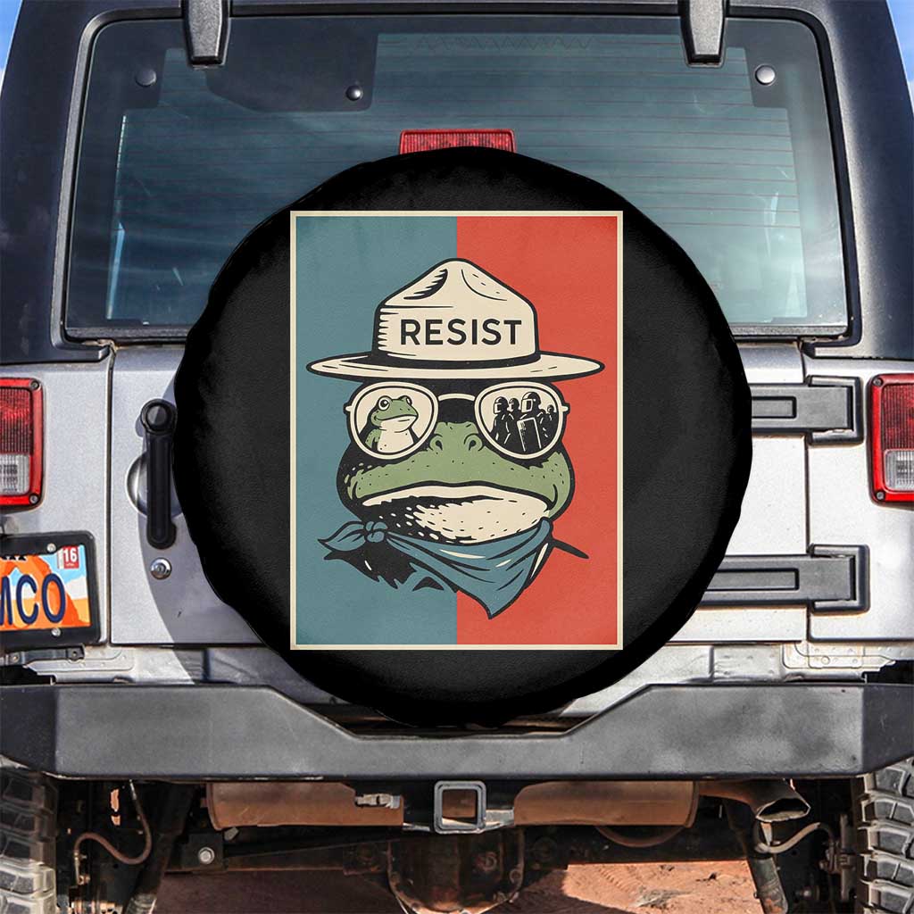 Resist Frog Meme Spare Tire Cover Portland Vintage Aesthetic Gift - Wonder Print Shop