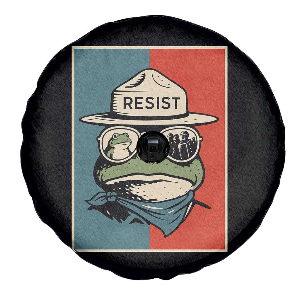 Resist Frog Meme Spare Tire Cover Portland Vintage Aesthetic Gift - Wonder Print Shop