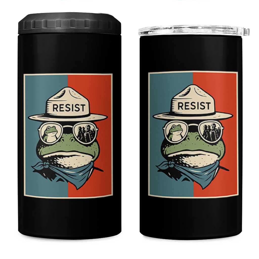Resist Frog Meme 4 in 1 Can Cooler Tumbler Portland Vintage Aesthetic Gift - Wonder Print Shop